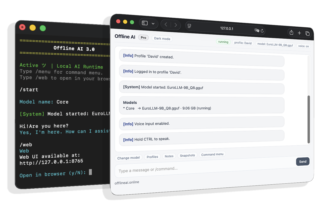 Terminal or Web UI